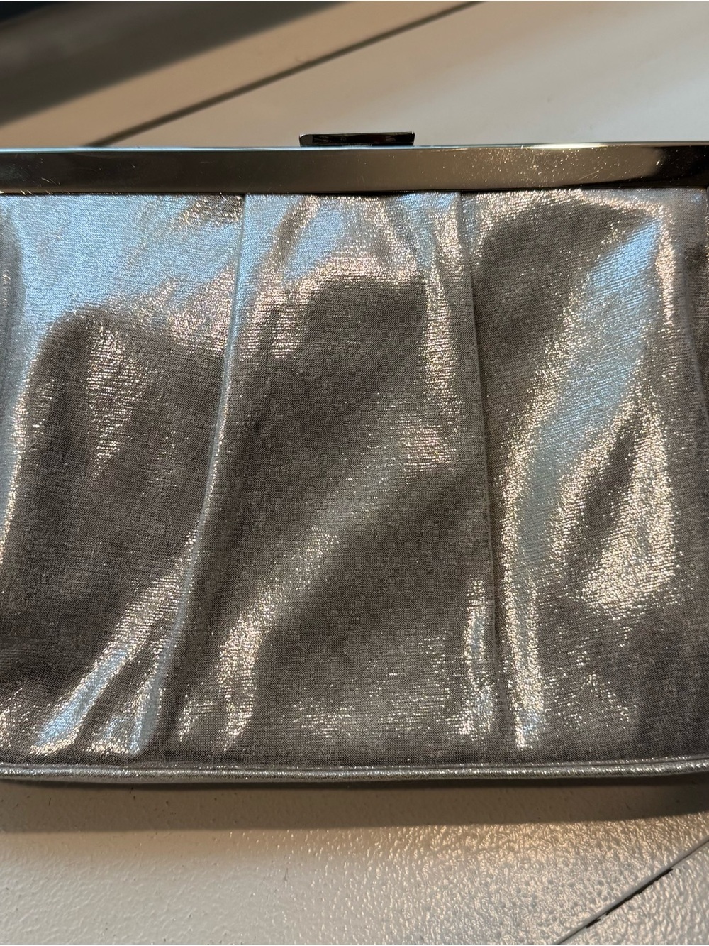 Nina Silver Metallic Clutch